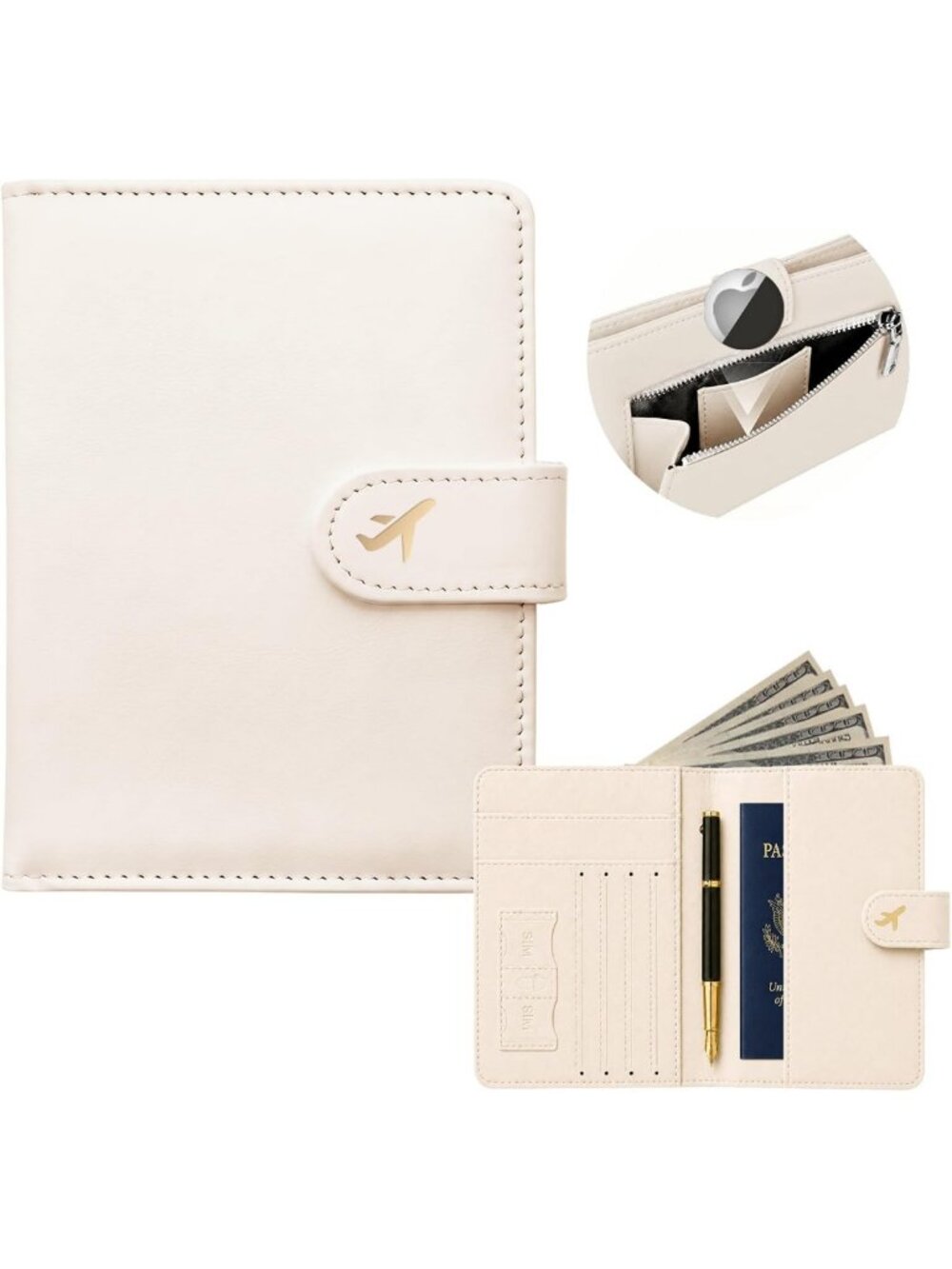 RFID Blocking Travel Wallet with AirTag Slot | Secure Passport Holder